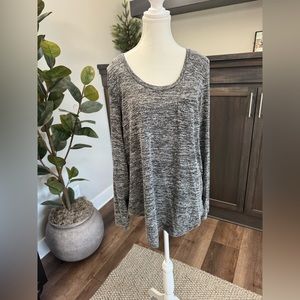 Anthropologie Large Gray Sweater, Pure Good, Black and Gray, long Sleeve
